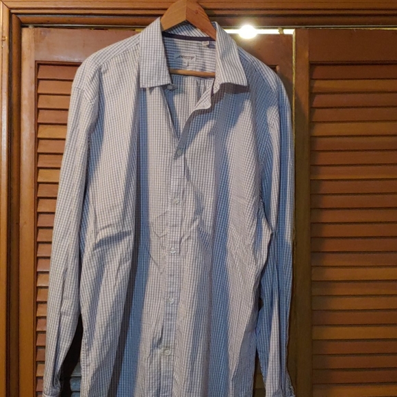 Blue and silver check button down shirt - Picture 4 of 4